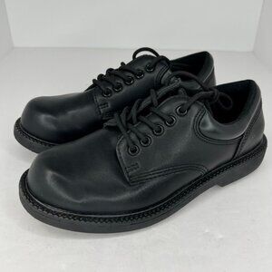 Safe T Step Mens 158798 Black Comfort Lace Up Derby Round Toe Size 7.5 Work Shoe